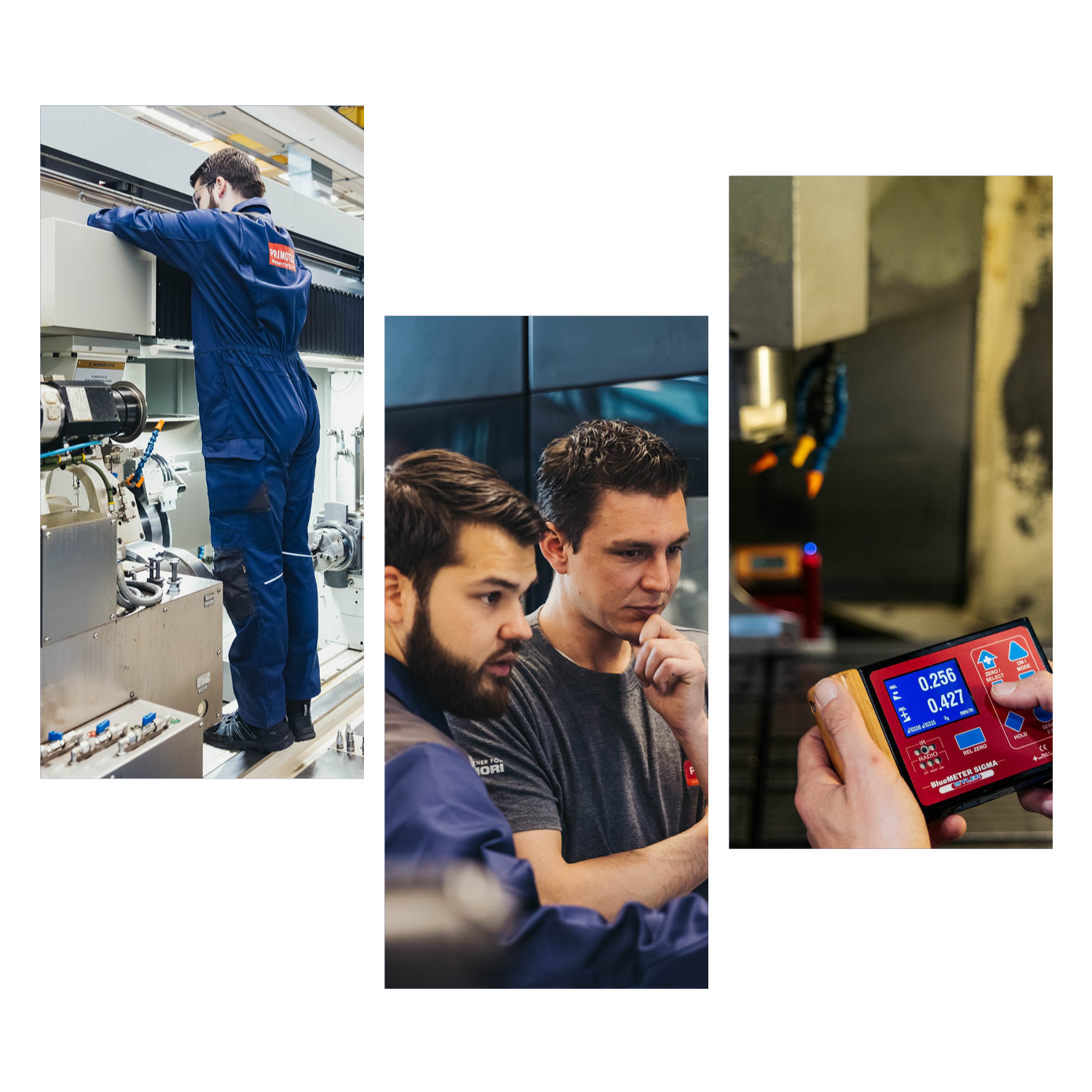 PRIMOTEQ monteurs aan het werk op CNC-machines